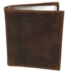 RFID Distressed Leather Bifold Wallet